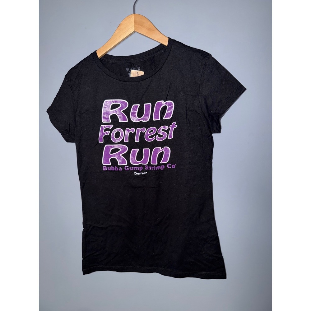 Bubba Gump Shrimp Co Run Forrest Run‎ Denver Graphic T-Shirt Black Purple 2X